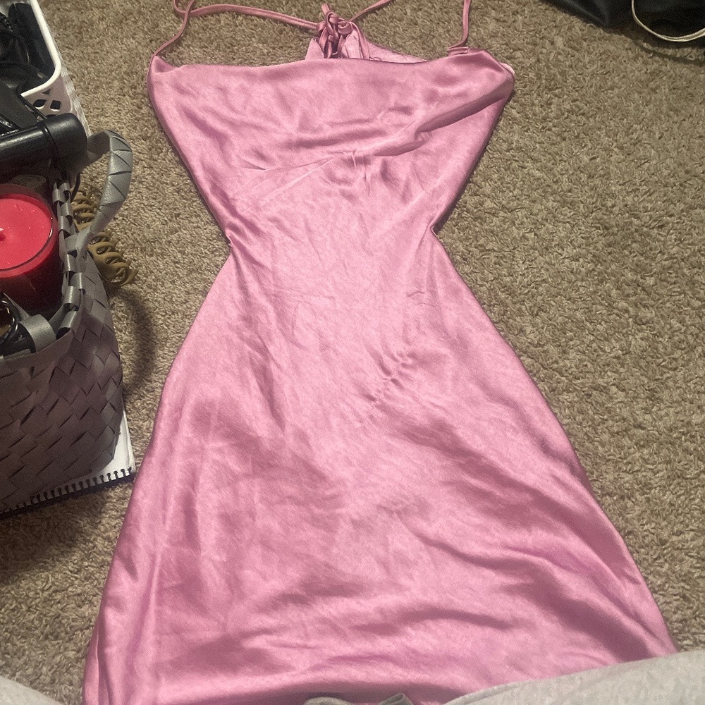 Pink Silk Homecoming/Party Dress